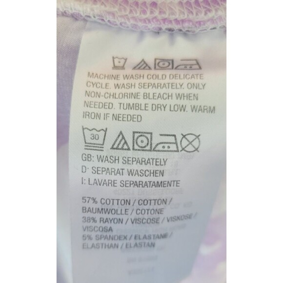 QVC Denim & Co Wide Leg Knit Floral Pull On Pant Size L - Picture 5 of 6